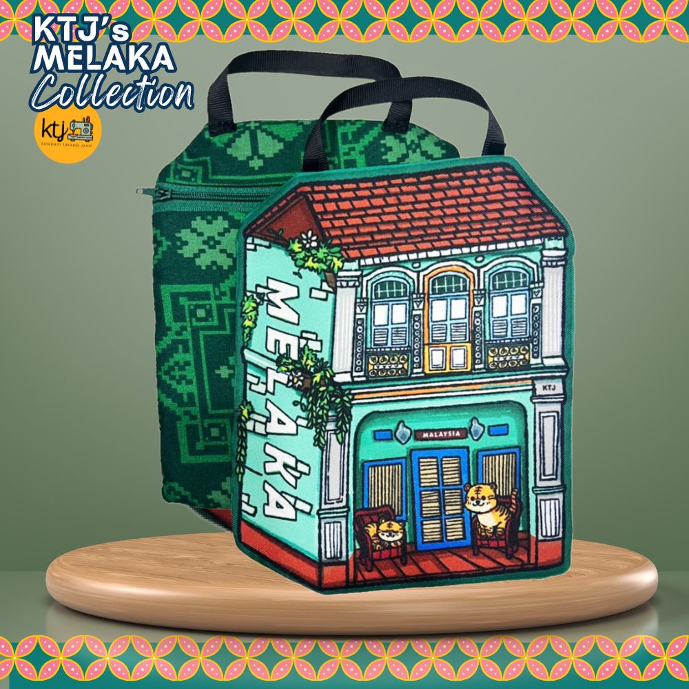 Melaka Heritage House Utility Pouch (Teal Green)