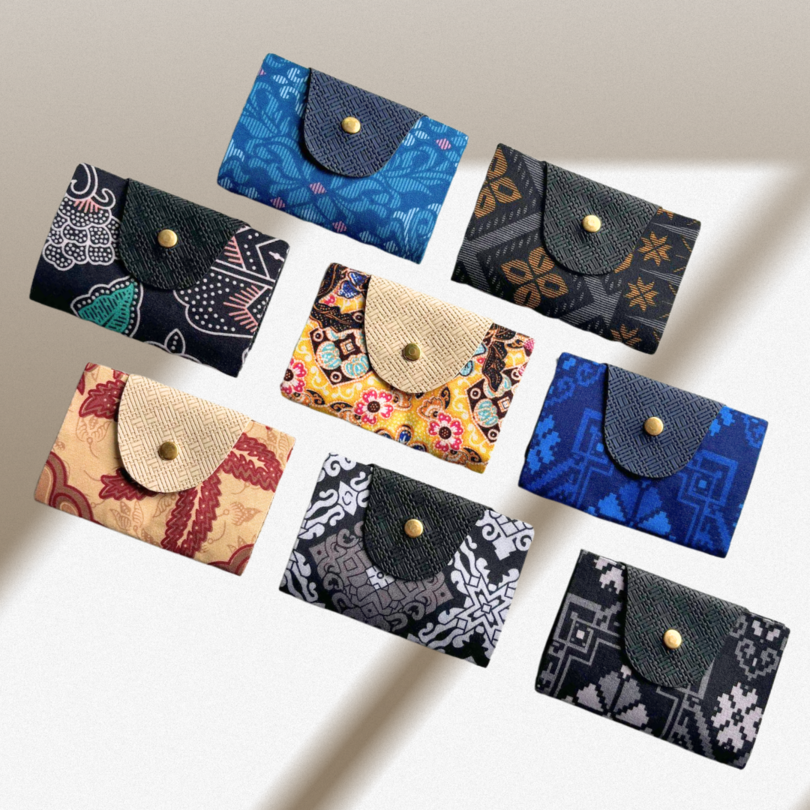 Gold Buckle Batik Name Card Holders