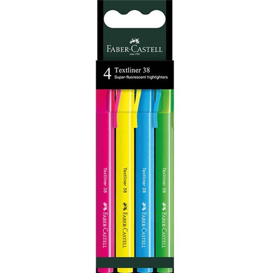 Faber Castell Textliner 38 Flourescent 4's set