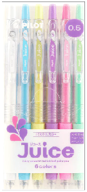 PILOT"Juice"GELPen 6CP(W,PY,PG,PL,PV,PP)