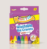 KRAFTEE 8ct Washable Big Crayons - for little Hands