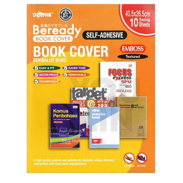 Dolphin Self-Adhesive Book Cover (50 x 30 cm, 40.5 x 26.5 cm)