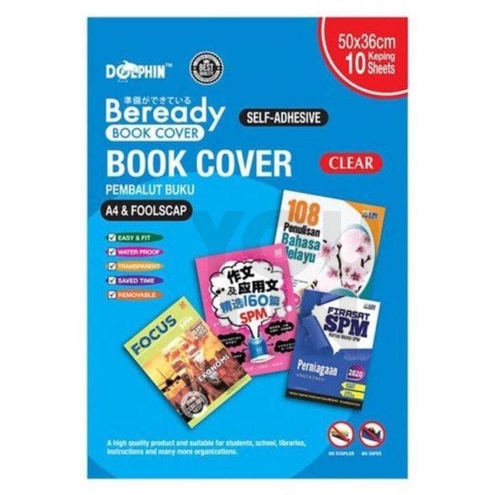 Dolphin Self-Adhesive Book Cover (50 x 36 cm)
